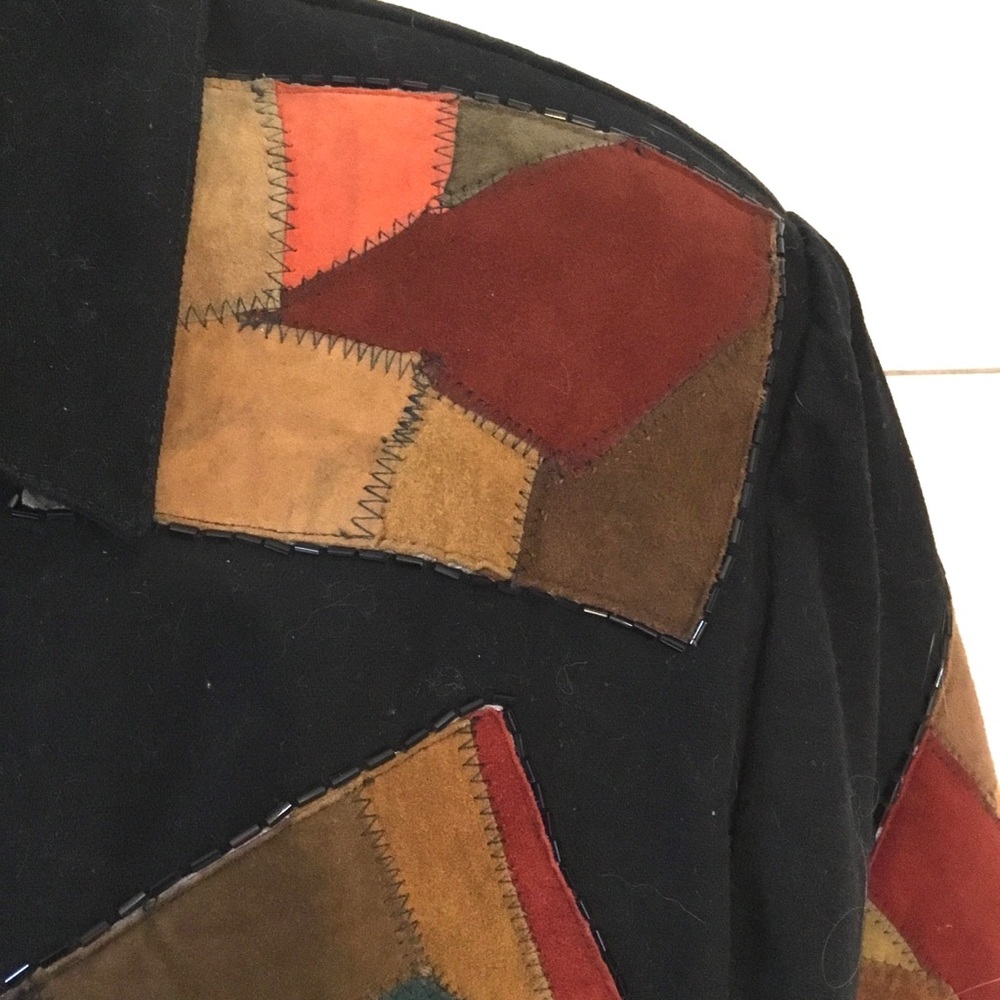 Vintage Suede Patchwork Modi Bomber Jacket - image 5